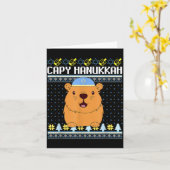 Capybara Hanukkah Capy Hanukkah Chanukah Jewish Ki Kaart (Gele Bloem)