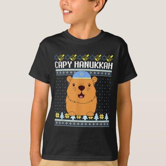 Capybara Hanukkah Capy Hanukkah Chanukah Jewish Ki T-shirt (Voorkant)