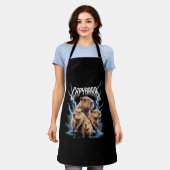 Capybara Heavy Metal Kerst Grappige Vakantie Cadea Schort (Gedragen)