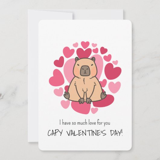 Capybara heeft zoveel liefde voor Capy Valentijnsd Kaart (Voorkant)