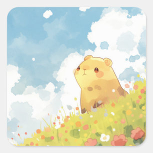 Capybara Hoogte Toevluchtsoord Vierkante Sticker