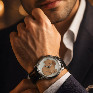 Capybara-horloge – Mooie capybara polshorloge, Kaw Horloge