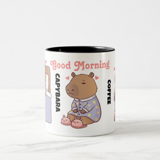 Capybara houdt van koffie Mok | Schattige en grapp (Center)