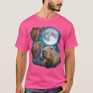 Capybara huilt naar de maan t-shirt
