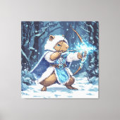 Capybara Ice Archer - Fantasy Pixel Art Canvas Afdruk (Voorkant)