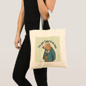 Capybara "Ik ben gewoon Capy om hier te zijn" Canv Tote Bag (Voorkant (product))