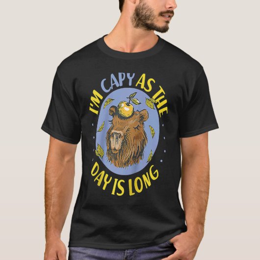 Capybara I'm Capy As The Day Is Long Raglan Baseba T-shirt (Voorkant)