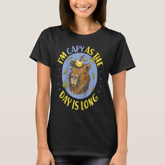 Capybara I'm Capy As The Day Is Long Raglan Baseba T-shirt (Voorkant)