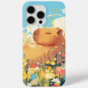 Capybara in een veld vol dromen iPhone 15 pro max hoesje