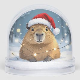 Capybara in het Santa Hat Christmas Snow Wereldbol Sneeuwbol