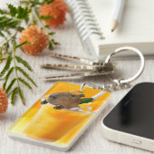 Capybara in Oranje sap Sleutelhanger (Voorkant Rechts)