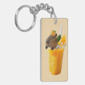 Capybara in Oranje sap Sleutelhanger (Voorkant Links)