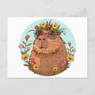 Capybara in zonnebril Zomertijd Briefkaart
