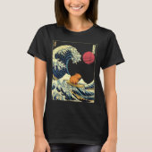 Capybara Japanese Kanagawa Wave Funny Surf Animal  T-shirt (Voorkant)