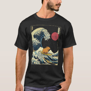 Capybara japans kanagawa golf grappig Surf dier T-shirt