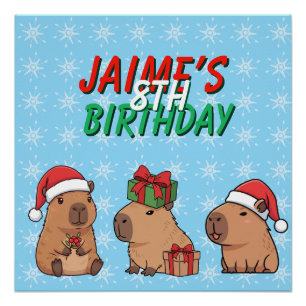 Capybara Kerst Vakantie Verjaardag Perfect Poster