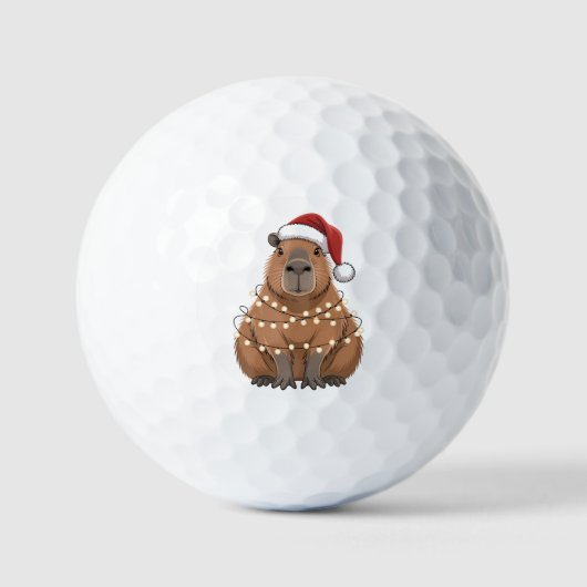 Capybara Kerstmis bijpassende grappige kerstman Golfballen (Voorkant)