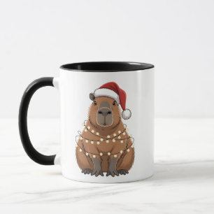Capybara Kerstmis bijpassende grappige kerstman Mok