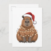 Capybara Kerstmis bijpassende grappige kerstman Uitnodiging Briefkaart (Voorkant / Achterkant)