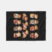 Capybara kerstmis fleece deken (Voorkant (Horizontaal))