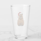 Capybara Kerstmis Grappige Kerstman Glas (Achterkant)