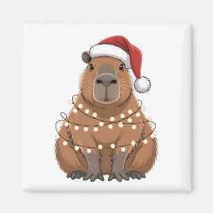 Capybara Kerstmis Grappige Kerstman Magneet