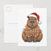 Capybara Kerstmis Grappige Sinterklaas Uitnodiging Briefkaart (Voorkant / Achterkant)