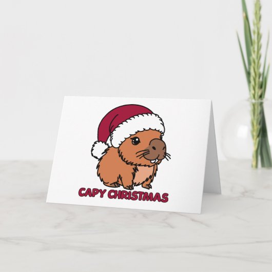 Capybara Kerstmis Kaart (Voorkant)