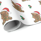 Capybara Kerstmis Winter Dieren Vakantie Cadeaupapier (Rol Hoek)