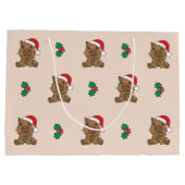 Capybara Kerstmis Winter Dieren Vakantie Groot Cadeauzakje (Achterkant)