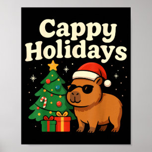 Capybara Kerstshirt, Grappige Capy Feestdagen Poster