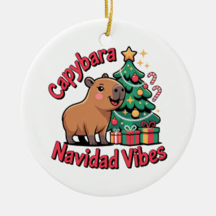 Capybara Kerststemming Kersthumor Keramisch Ornament