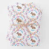 Capybara Kids Verjaardag Kleurrijk Gepersonaliseer Inpakpapier Vel (In situ)