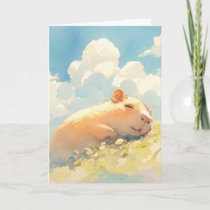Capybara Knuffels in het Gras Kaart