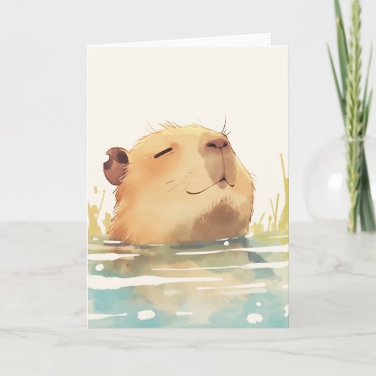 Capybara Koelt Af Kaart (Voorkant)