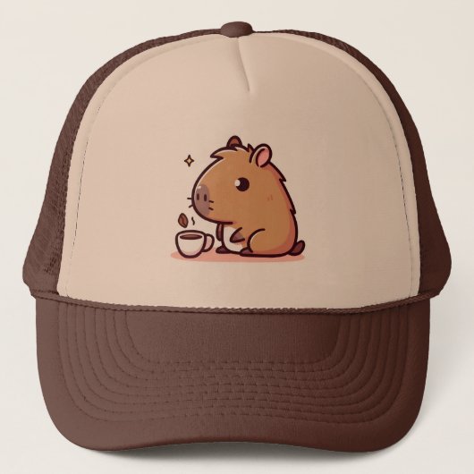 Capybara koffie liefhebber trucker pet (Voorkant)