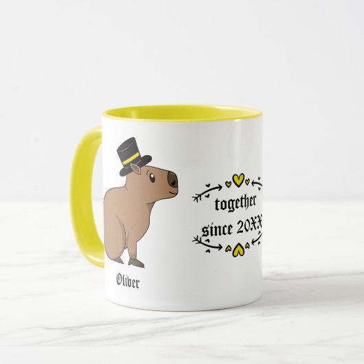 Capybara koppels mok (Voorkant links)