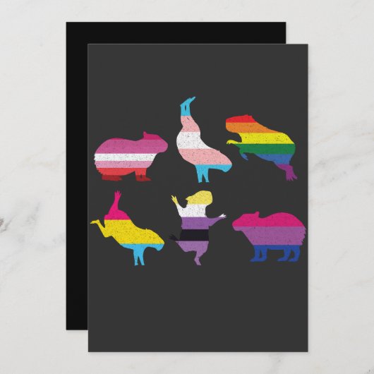 Capybara LGBTQ Rainbow Water Pig Transgender Pride Bedankkaart (Voorkant / Achterkant)