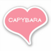 CAPYBARA Love Coeur Vinyl Sticker (Devant)
