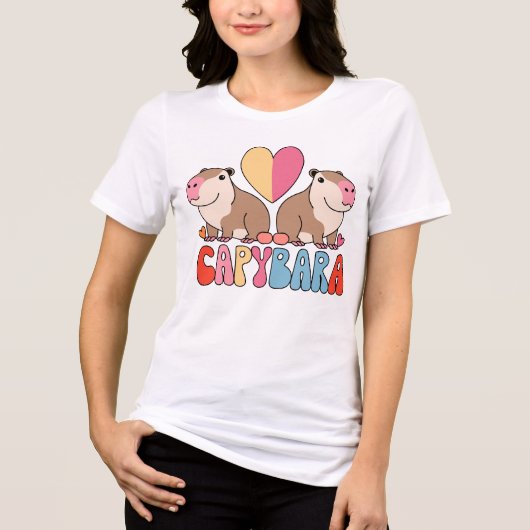 Capybara Love, groovy Tri-Blend Shirt (Voorkant)