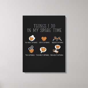 Capybara Lover Art Kinder Funny Capybara Canvas Afdruk