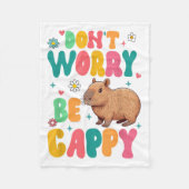Capybara Lover Motivation Sitive Don't That Worry  Fleece Deken (Voorkant)