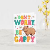 Capybara Lover Motivation Sitive Don't That Worry Kaart (Gele Bloem)