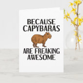 Capybara Lover Rodent Carpincho Animal Capybara Kaart (Gele Bloem)