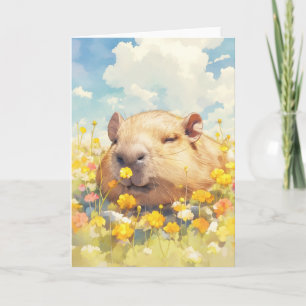 Capybara Lui Dagen onder de Wilde Bloemen Kaart