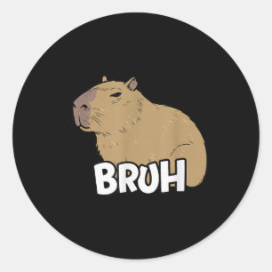 Capybara Meme Gezegde Bruh met Capybara Boys Meisj Ronde Sticker