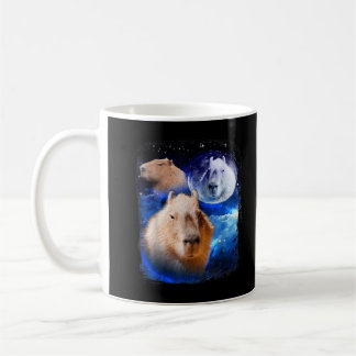 Capybara Meme moon Funny Capybaras Vintage Kawaii Koffiemok