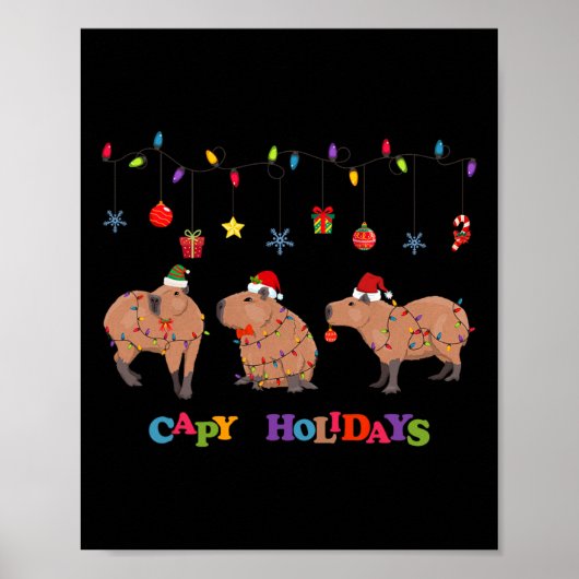 Capybara Merry Christmas Poster (Voorkant)