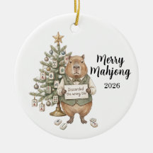 Capybara Merry Mahjong Kerstmis Grappige Feestdag