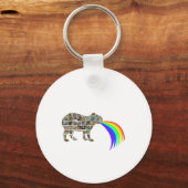 Capybara met een regenboog sleutelhanger (Voorkant)